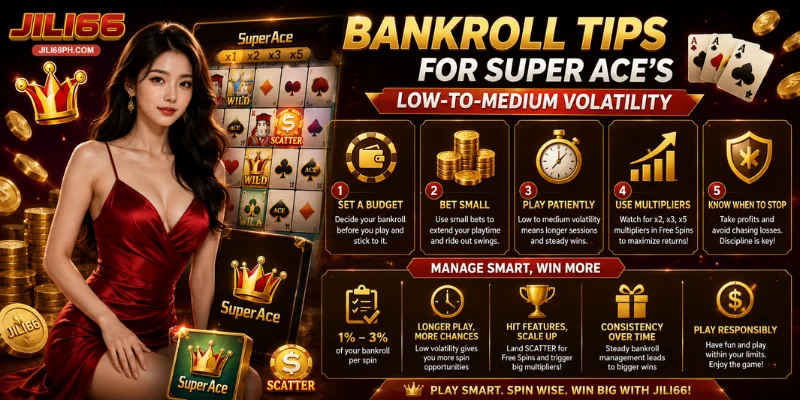 bankroll tips for super ace's low-to-medium volatility