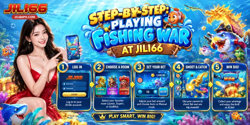 step-by-step playing fishing war at jili66